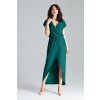 Dlhé zelené šaty s rozpárkom