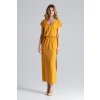 Horčicové dlhé šaty M668 Mustard