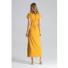 Horčicové dlhé šaty M668 Mustard