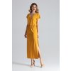 Horčicové dlhé šaty M668 Mustard