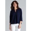 Blúzka voľného strihu L035 Navy