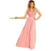 Púdrové dlhé šaty bez rukávov VIVIANA