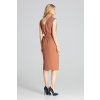 Elegantné šaty s opaskom M674 Brown