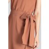 Elegantné šaty s opaskom M674 Brown