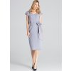 Elegantné šaty s opaskom M674 Gray