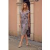 Elegantné šaty s opaskom M674 Gray