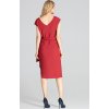 Elegantné šaty s opaskom M674 Deep Red
