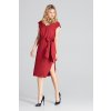 Elegantné šaty s opaskom M674 Deep Red