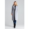 Dvojradový sivý dlhý kabát