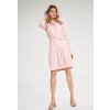 Dámske svetlo ružové šaty na gombíky