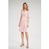 Dámske svetlo ružové šaty s gombíkmi
