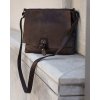 MARCO MAZZINI Kožená crossbody kabelka - tmavohnedá