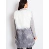 Dámska šedo-biela chlpatá vesta