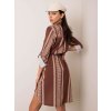 Hnedé dámske pruhované šaty