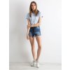 Dámske tmavo modré šortky s perličkami