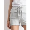 Dámske svetlo šedé šortky s viazaním