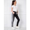 Dámske čierne tepláky s pruhmi (Veľkosť S)