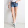 Modré dámske džínsové šortky s perličkami