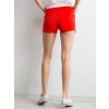 Dámske červené šortky s kvetinovým lemovaním
