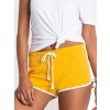 Dámske žlté šortky s bielym lemovaním