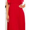 Elegantné červené šaty BRENDA s plisovanou sukňou