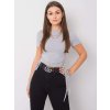 Dámske šedé tričko sťahovateľné na bokoch
