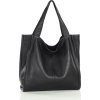 MARCO MAZZINI Čierna kožená shopper kabelka