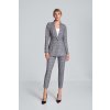 Šedé kárované dámske sako
