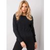 Čierny dámsky sveter s výstrihom na chrbte