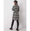 Čierno-biely károvaný dámsky kabát