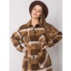 Hnedý dámsky károvaný kabát