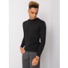 Čierny pánsky tenký pletený sveter