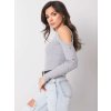 Svetlo šedé dámske tričko s prestrihmi na ramenách