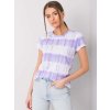 Fialovo-biele dámske pruhované tričko
