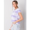 Fialovo-biele dámske pruhované tričko