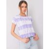 Fialovo-biele dámske pruhované tričko