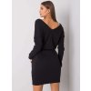 Čierne mikinové šaty na uviazanie v páse