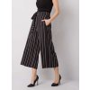 Čierne dámske pruhované nohavice