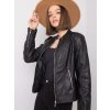 Čierna dámska koženková bunda