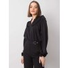 Čierna dámska košeľa s volánikmi