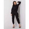Čierna dámska tepláková súprava s volánmi (Veľkosť S)
