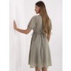 Olivové voľné šaty