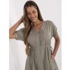Olivové voľné šaty