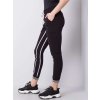 Čierne dámske tepláky s bielymi pruhmi