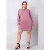 Ružové basic šaty s dlhým rukávom