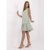 Šaty na ramienka s volánom - mätové