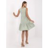 Šaty na ramienka s volánom - mätové