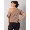 Béžové dámske tričko s prestrihom