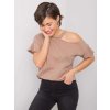 Béžové dámske tričko s prestrihom
