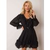 Čierne šaty s čipkou a viazaním